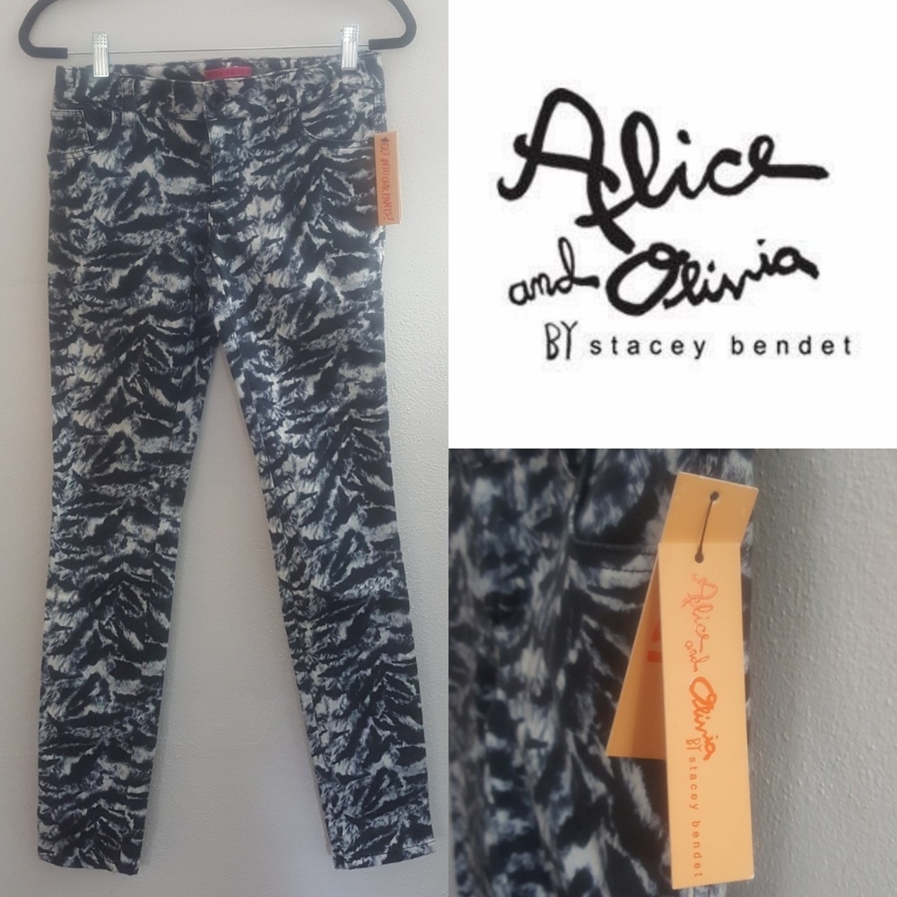 Alice + Olivia Tiger Animal Print Skinny Jeans